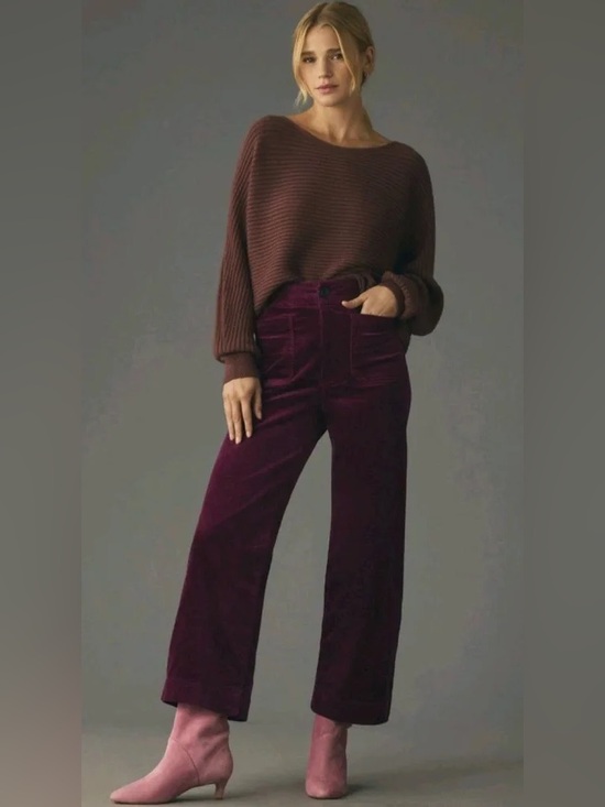 Anthropologie Pants - Maeve Anthropology The Colette Corduroy Berry Wide Leg Pants